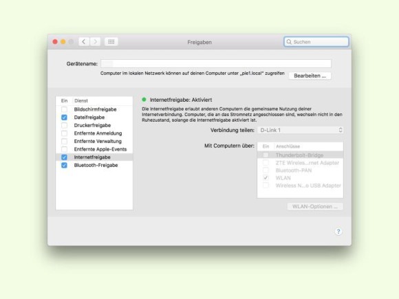 So MacOS als mobilen WLAN-Router nutzen 