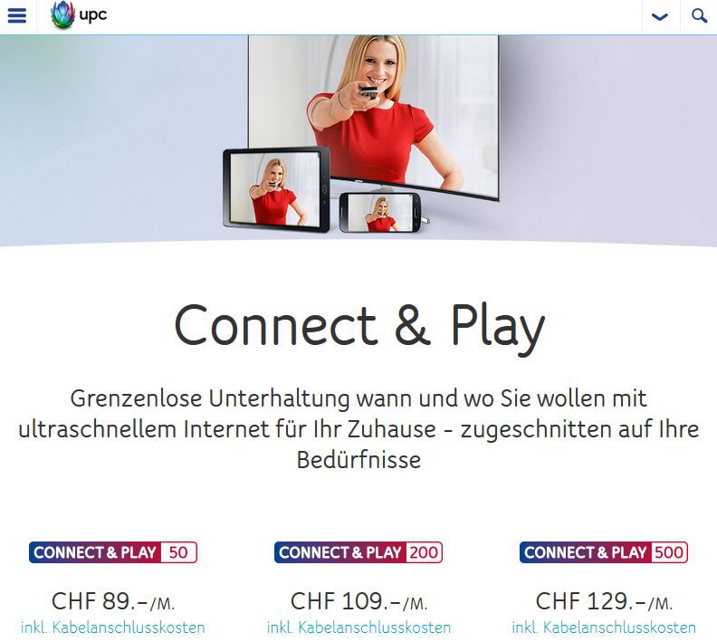 Upc Setzt Auf Internetspeeds Von 50 200 Oder 500 Mbit S Onlinepc Ch