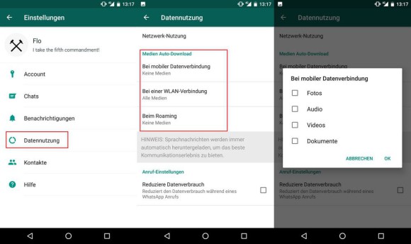 So verhindern Sie den automatischen Medien-Download in WhatsApp 