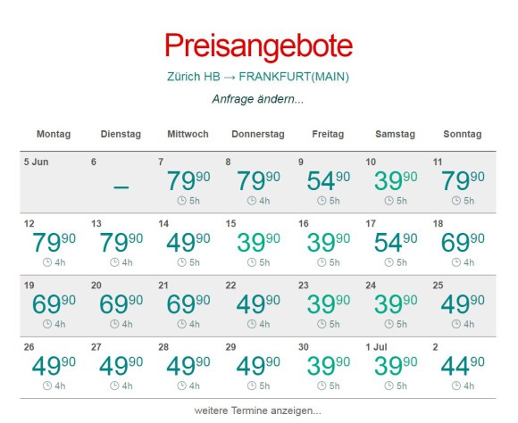 Günstige Zugtickets finden 