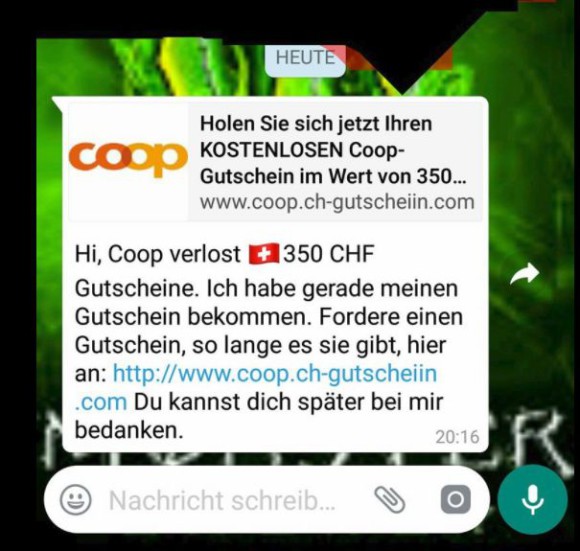 Auch Coop verschenkt keine Gutscheine im Wert von 350 Franken 