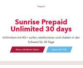 Sunrise lanciert die ersten Prepaid Flatrate-Optionen der Schweiz