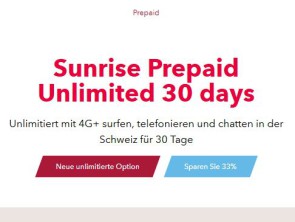 Sunrise lanciert die ersten Prepaid Flatrate-Optionen der Schweiz 