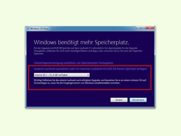 Windows-Setup bei zu wenig Speicher: So funktioniert's 