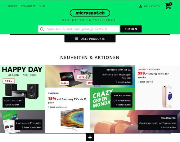 Neuer microspot.ch Shop ist ab sofort online 