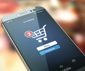Smartphone mit Mobile Checkout 