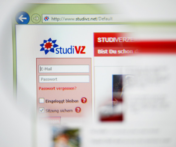 Webseite von StudiVZ 
