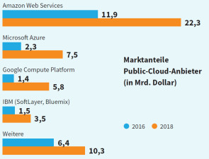 Marktanteil der großen Anbieter