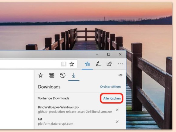 Download-Liste im Edge Browser löschen 