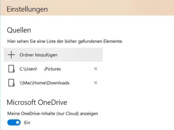 Ordner für Fotos-App von Windows 10 auswählen 