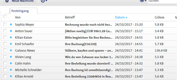 Bluewin Mail mit massivem Spam-Problem 