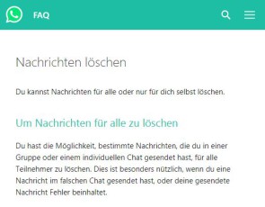 WhatsApp lässt verschickte Mitteilungen bei anderen löschen 