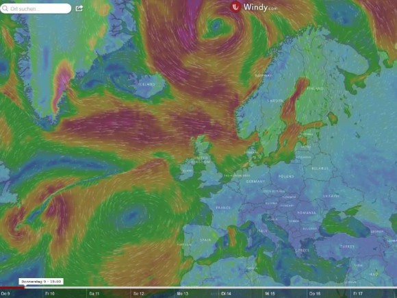 Wind, Wolken, Wellen: Weltweite Wetterdaten auf windy.com 