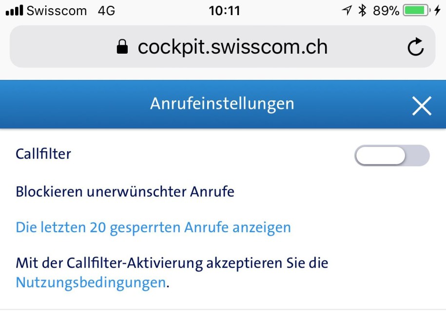 Schluss mit nervigen Werbeanrufen auf dem Swisscom Handy ...
