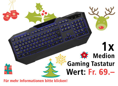 Am 1. Dezember eine Gaming Tastatur gewinnen. 