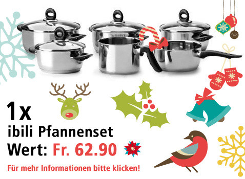 Am 2. Dezember ein Pfannenset gewinnen. 