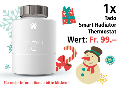 Am 4. Dezember Tado Smart Radiator Thermostat gewinnen Am 4. Dezember Tado Smart Radiator Thermostat gewinnen