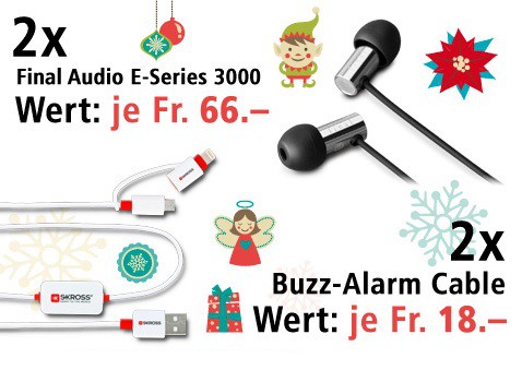 Am 7. Dezember Final Audio E-Series e3000 Kopfhörer und Buzz-Alarm Cable 2in1 gewinnen Am 7. Dezember Final Audio E-Series e3000 Kopfhörer und Buzz-Alarm Cable 2in1 gewinnen