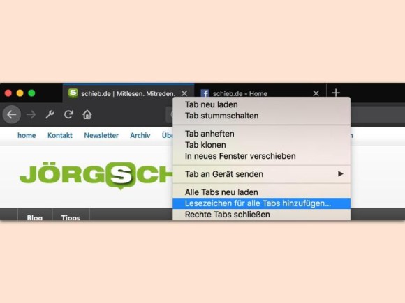 Alle Tabs im Firefox speichern 