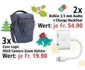 Am 8. Dezember Belkin 3.5 mm Audio + Charge RockStar und DSLR Camera Zoom Holster gewinnen