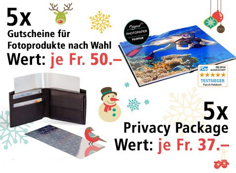 Am 9. Dezember Privacy Package und FUJI.CH-Gutscheine gewinnen Am 9. Dezember Privacy Package und FUJI.CH-Gutscheine gewinnen