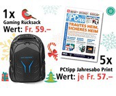 Am 11. Dezember einen Gaming-Rucksack und fünf PCtipp Jahresabos gewinnen