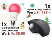 Am 12. Dezember eine Logitech-Maus und eine Smart LED Lamp gewinnen