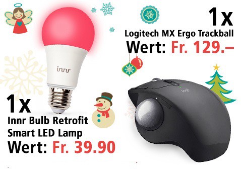 Am 12. Dezember eine Logitech-Maus und eine Smart LED Lamp gewinnen Am 12. Dezember eine Logitech-Maus und eine Smart LED Lamp gewinnen