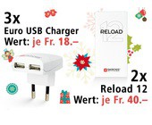 Am 15. Dezember RELOAD 12 Powerbank und Euro USB Charger gewinnen