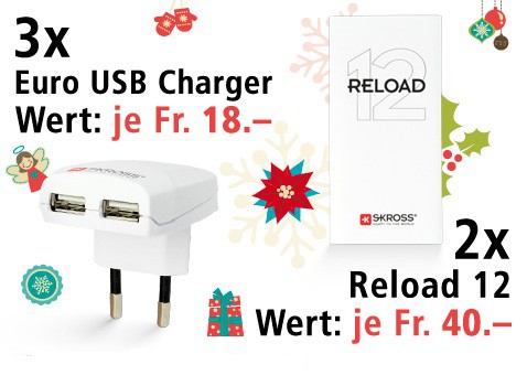 Am 15. Dezember RELOAD 12 Powerbank und Euro USB Charger gewinnen 