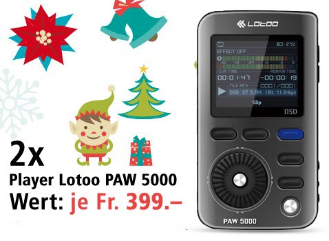 Am 16. Dezember High-End Music Player Lotoo PAW5000 gewinnen 