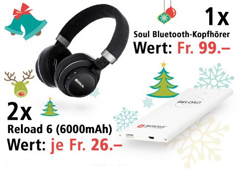 Am 20. Dezember einen Over-Ear Kopfhörer sowie zwei Powerbänke gewinnen 