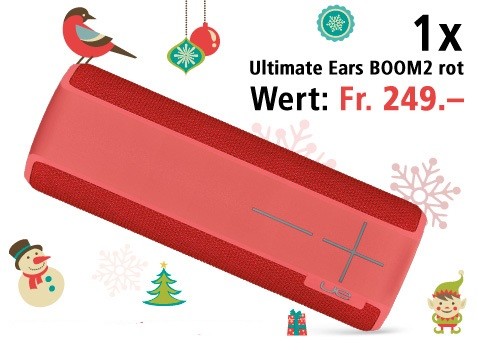 Am 22. Dezember den Bluetooth-Lautsprecher Ultimate Ears BOOM 2 gewinnen 