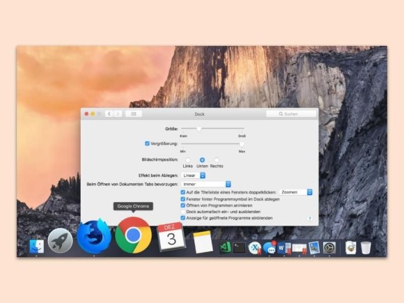 Bei neuen macOS-Versionen Dock-Icons vergrößern 