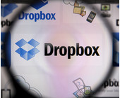 Dropbox-Logo durch die Lupe