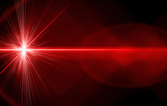 Roter Laser-Strahl 