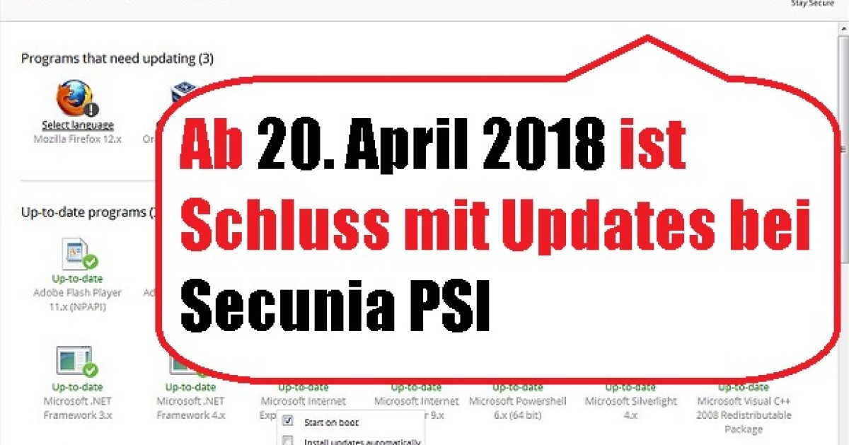 Was Gibts Als Ersatz Fur Secunia Psi Onlinepc Ch