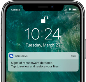 OneDrive-Ransomware-Warnung per Push-Nachricht