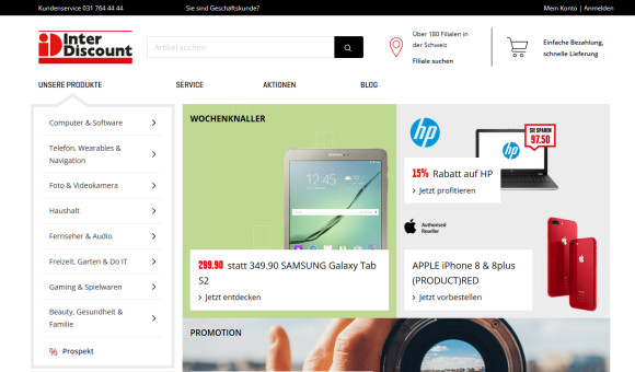 Neuer Interdiscount Online-Shop ab sofort online 