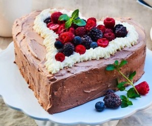 Kuchen in Herzform