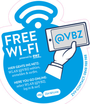 VBZ bietet an Haltestellen kostenloses WLAN zur öffentlichen Nutzung 