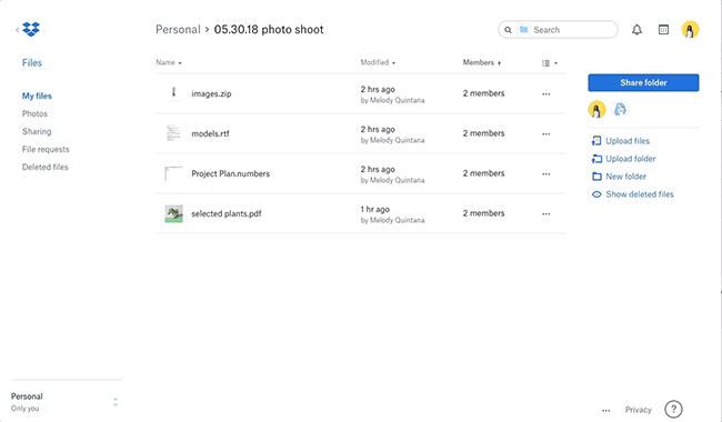 Dropbox ZIP