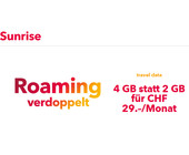 Sunrise verdoppelt Roaming Datenvolumen auf 4GB