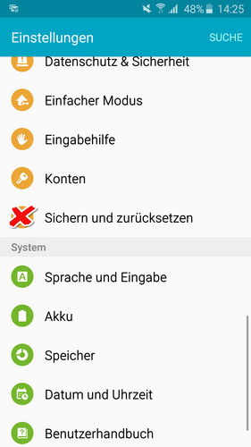 Setzen Sie das Gerät zurück