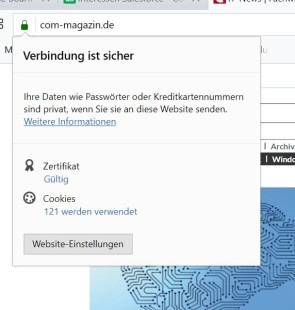 Opera Sicherheits Popup