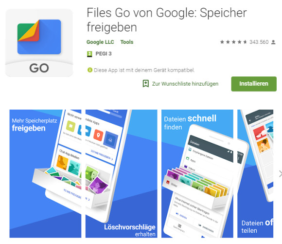 Mit Files Go Speicherplatz freigeben und Dateien auf Androiden managen 