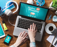 Webshop auf dem Laptop