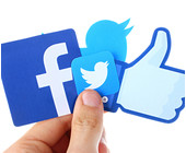 Facebook und Twitter Logos