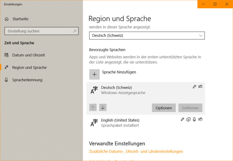Windows 10 Umstellen Auf Ch Tastatur Onlinepc Ch